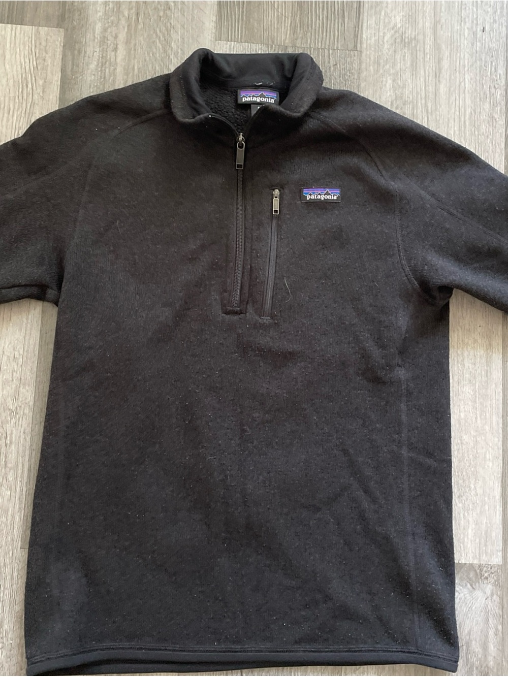 Patagonia Black Sweater Quarter-Zip Fleece Pullover Jacket Unisex Size Small